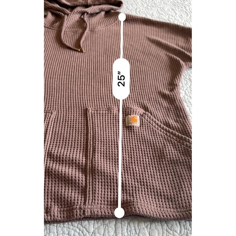 Carhartt Pullover Womens Small 4-6 Relaxed Fit Dusty Purple Waffle Long Sleeve